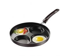 MAIFENGLE Spezialpfanne für Spiegeleier 24cm Aluminium, für Gasherde geeignet, 4 Gitter, Antihaft Beschichtung Pfannkuchen Omelettpfanne, spart Speiseöl, schwarz