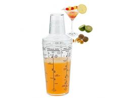 Westmark Cocktailshaker mit aufgedruckten Coktail-Rezepten, Füllvolumen: 0,5 Liter, Kunststoff, Casablanca, Transparent, 62892260