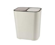 KiGoing Mülleimer, Abfalleimer, Push-Abfalltrennung Mülleimer mit Zwei Fächern Mülltonne für Zuhause Wohnzimmer Küche Büro