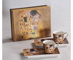 Atelier Harmony Gustav Klimt Espressoset Der Kuss beige 4teilig Geschenkset