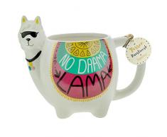 Die Geschenkewelt 46343 Kaffeetasse Figur Lama, Dolomite, 50 cl, mit Geschenktag