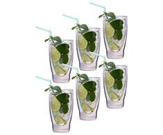 Filosa Aktion: 6X 370ml XXL doppelwandige Gläser/Thermogläser/Cocktailgläser/Longdrinkgläser/Eistee-Gläser/Saft- und Wassergläser -… …