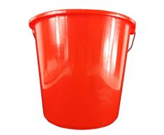 Nölle Haushaltseimer rot 10 Liter Putzeimer Reinigungseimer Eimer mit Metallbügel Kunststoffeimer Plastikeimer Wash Kübel Putzutensilien Wassereimer Kunststoff rund Stapelbar-er lebensmittelecht
