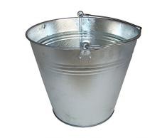 Zinkeimer 12 Liter, Eimer verzinkt Dekoeimer, Blecheimer Metalleimer Wassereimer