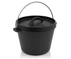 BBQ-Toro Mini Dutch Oven I 800 ml I bereits eingebrannt - preseasoned I 1 QT Gusseisen Kochtopf I Kleiner Bräter