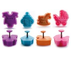 IBILI Ausstechform-Set Baby mit Auswerfer 4-teilig, Kunststoff, Mehrfarbig, 13 x 13 x 4 cm, 4-Einheiten