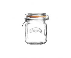 KILNER Einkochglas mit Bügelverschlus 0025.011 quadratisch - zum Einmachen und Konservieren und Aufbewahren, 1 Liter