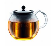 Bodum 1801-16 assam Teebereiter (French Press System, Permanent Edelstahlfilter, Glasgriff), 1,0 liters glänzend