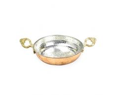 Nosy Nomad Türkische Kupferpfanne: Eierpfanne aus massivem Kupfer | Türkische Doppel-Omelettepfanne | Antike Kupferpfanne zum Braten oder zur Dekoration (17 cm)