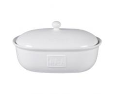 Brottopf in weiss - Brotkasten - oval - Steingut mit Belüftung