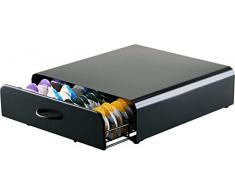 Tassimo Kaffee Kapselhalter - zur Aufbewahrung von 64 Kapseln in einem Stapelständer - Ständer mit netzförmigen Fächern - Tassimo Padhalter -Mattschwarz