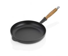 Le Creuset Gusseisen-Bratpfanne mit Holzgriff, Rund, Ø 28 cm, Für alle Herdarten inkl. Induktion geeignet, Schwarz