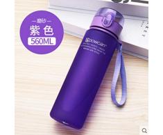 Zur Schule gehen Junge Trinkbecher Haushalt mit Deckel gerade Trinken kleinen Mund Anti-Fall-Kinderschale gefrostet lila 560ml