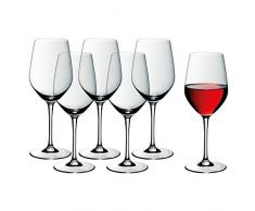 WMF easy Plus Rotwein Weingläser-Set, 6-teilig, 450ml, Kristallglas, spülmaschinenfest, transparent