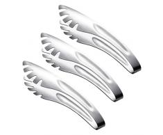 Cabilock 3 Stück Nudelzange Edelstahl Spaghetti Zange Essen Zange Servierzange L