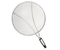 Philonext Edelstahl-Spritzer-Schirm-Schutz Mit Silikon-Klappgriff Anzug für viele Töpfe Pfannen Praktische Küchen Bratpfanne Öl Proofing Deckel, Silber, 10