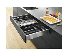 Blum AMBIA-LINE Besteckeinsatz Messerhalter ZC7M0200 für Küchen Schubkasten & Schublade | Kunststoff oriongrau matt/Edelstahl | Möbelbeschläge von GedoTec®