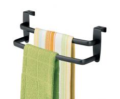 mDesign Geschirrtuchhalter Küchenschrank - Länge: 25 cm, Farbe: Mattschwarz - Geschirrhandtuchhalter - Handtuchhalter Küche