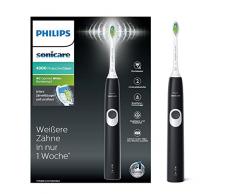 Philips Sonicare ProtectiveClean 4300 elektrische Zahnbürste HX6800/28 – Schallzahnbürste mit Clean-Putzprogramm, 2 Intensitäten, Andruckkontrolle & Timer – Schwarz