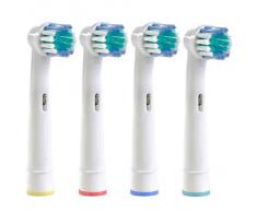 16 x Kompatiblen Aufsteckbürsten, Ersatzbürsten,(4 x 4PK) Ersatz Zahnbürsten für Braun Oral B EB17-4, , kompatibel mit Oral-B Vitality Precision Clean, weiß Clean, Sensitive Clean, Oral-B Professional Care 5000, 6000, 7000,