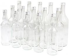 Wamat Spirituosenflasche Weinflasche Glasflasche Leere Flasche neu (Menge: 8 STK. Kapazität: 0,5 Liter ohne Verschluß)