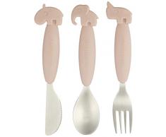Done by Deer YummyPlus Easy grip cutlery set Kinderbesteckset 3er Set puder