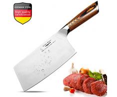 Aroma House Hackmesser Küchenmesser Chinesisches Kochmesser 7 Zoll Deutsch Hochgekohlter Edelstahl Hackbeil Messer mit Scharfe Klinge und Full-Tang Pakkawood Griff für Küche & Restaurant, Geschenk box