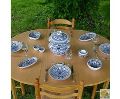 YODECO Service Couscous-Topf Suppenteller Bakir blau – 6 Pers