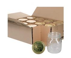 Bormioli Einmachgläser Quattro Stagioni 12 teilig | Füllmenge 700 ml | Durchmesser 10,1 cm | Gesamthöhe 13 cm | Perfekt für ANTIPASTI & CO