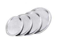 Edelstahl Tablett Rund Partyplatte Servierplatte Aufschnittplatte Platte Servierteller (50cm)