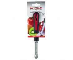 Tomatenschäler Paprikaschäler Kiwischäler Weichschalenschäler, mit gezackter Pendelklinge, Tomfix Gallant, Kunststoff mit Edelstahlklinge, rot/schwarz