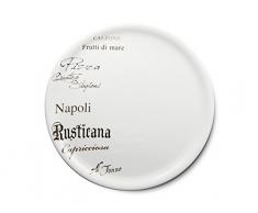 CreaTable - EUROPA GUSTOSO - Pizzateller 30,5 cm aus Porzellan mit Schriftdekor
