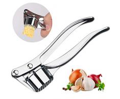 ISKM Knoblauchpresse Garlic Press Knoblauchschneider Zinklegierung Knoblauch Crusher Praktischer Küchenhelfer Spülmaschinenfest Robust
