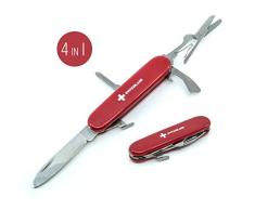 TopSpirit® Kinder Taschenmesser 4 in 1 Switzerland - Kinder Sackmesser mit 4 Funktionen mit runder Klinge und Schere