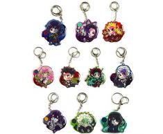 MXLY 1 Set 10 Stück Gesichtsaufkleber Glasserie Anime Dämon Slayer Charakter Schlüsselanhänger für Cosplay Geschenk für Freund