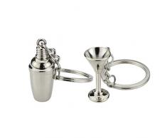 STOBOK Paar Schlüsselanhänger Cocktail Shaker Und Weinglas Anhänger Barkeeper Geschenk Familie Partner Freunde Schlüsselring Jubiläum Geburtstag Hochzeit Abschluss Geschenke