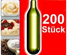 NEMT 200s 200 Stück N2O Sahnekapseln, passend für alle handelsüblichen Sahnebereiter von Liss, Mosa, iSi, Kayser, Mastrad, Cream Whipper Chargers