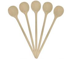 Grillplanet 25 Stück Kochlöffel Holz 25 cm rund (Hartholz Buchenholz) Back-Löffel, Koch-Löffel Holzkochlöffel Set unbehandelt geeignet für Pfannen, Gulaschkessel und Kochtöpfe