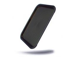 Kerafactum praktisches Servier Tablett Serviertablett Gläsertablett abräumen Gastrotablett rutschhemmend 45,5 x 35,5 cm stapelbar Farbe schwarz Gastronomie Kantine