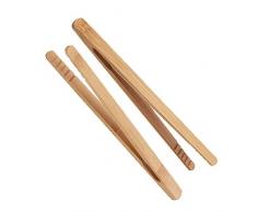 2 Teezangen aus Bambus für Lebensmittel, Küchenhelfer, Toast, Salat, Toast, Speck, Zucker, Eis, Tee, 18 cm