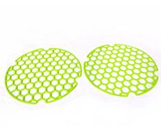 Spülbecken Einlage rund weich 28cm 2 Stück -K&B Vertrieb- Spülbeckeneinlage Spüleinlage Spülbeckenmatte Spüle Einlage Gitter 058 (grün)