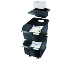 HAN 1849-13, Papierkorb LOGO DRIVE, Die perfekte Lösung zur Abfallseparierung, Formschön und Durchdacht, Beschriftbar, 25 Liter, schwarz