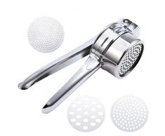 OUNONA Gourmet Kartoffelpresse Sp?tzlepresse mit 3 austauschbaren Edelstahlscheiben Obstpresse f¨¹r Sp?tzle So?en und S?fte