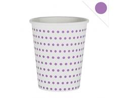 12x Pappbecher Dots EinsSein® 53x75x88mm weiß-lila Papierbecher Punkte Becher aus Pappe Partygeschirr Pappgeschirr