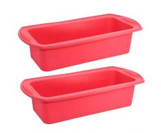 INTVN Silikon Backform, Brot & Kuchenform Kasten, Kuchen Silikonbackform in Rot, Antihaft Brotbackform, hochwertige Silikon-Kuchenform Kastenform 27 * 13 * 6.5cm