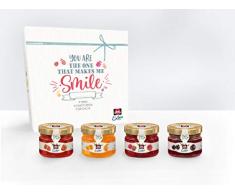 Schwartau Extra Mini-Konfitüre Geschenkset, 9er Set Mini-Marmeladengläser (3x Erdbeere, 2x Aprikose, 2x Himbeere, 2x Schwarzkirsche)