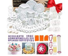 BSET BUY DIY 101tlg. Blumen Fondant Ausstecher torten Werkzeug torten zubehör Backen Fondant Stempel Tortendeko Ausstechformen