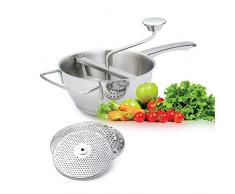 AMOMGard Passiergerät 18/10 Edelstahl Passiermühle 4 Siebeinlagen Spülmaschinengeeignet Mühle Presse Passiersieb zum passieren von Obst Gemüse Suppe Marmelade Baby Brei Saucen