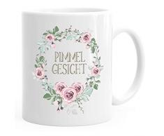 Kaffee-Tasse Schimpfwörter Beleidigung Ironie Geschenk-Tasse lustige Büro-Tasse MoonWorks® Pimmelgesicht weiß unisize