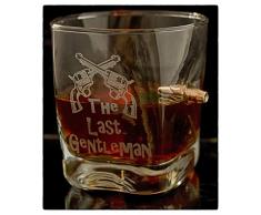 KolbergGlas WhiskeyGlas mit realem Geschoß und Gravur The Last Gentleman Geschenkidee